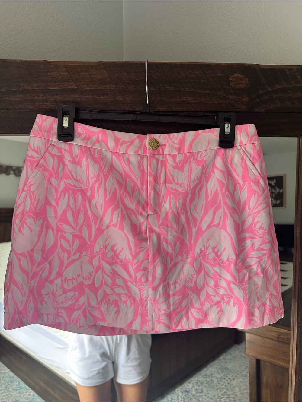 Lilly Pulitzer Pink and White Floral Mini Skirt